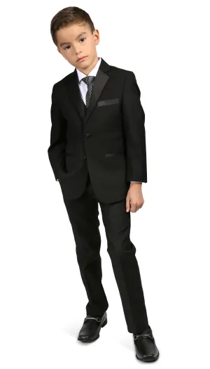 Ferrecci Boys Bronson Jr Black 5 Piece Notch Lapel Tuxedo Set