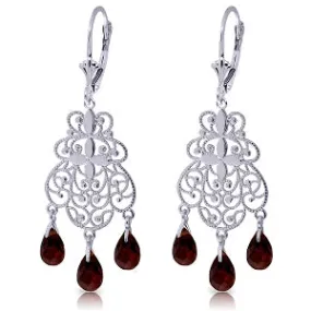 3.75 Carat 14K Solid White Gold Pathways Garnet Earrings