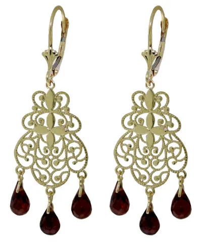 3.75 Carat 14K Solid White Gold Pathways Garnet Earrings