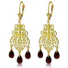 3.75 Carat 14K Solid Yellow Gold Mystere Garnet Earrings