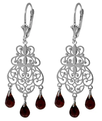 3.75 Carat 14K Solid Yellow Gold Mystere Garnet Earrings