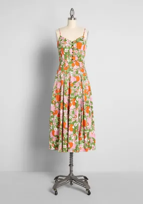 A Fruitful Summer Midi Dress