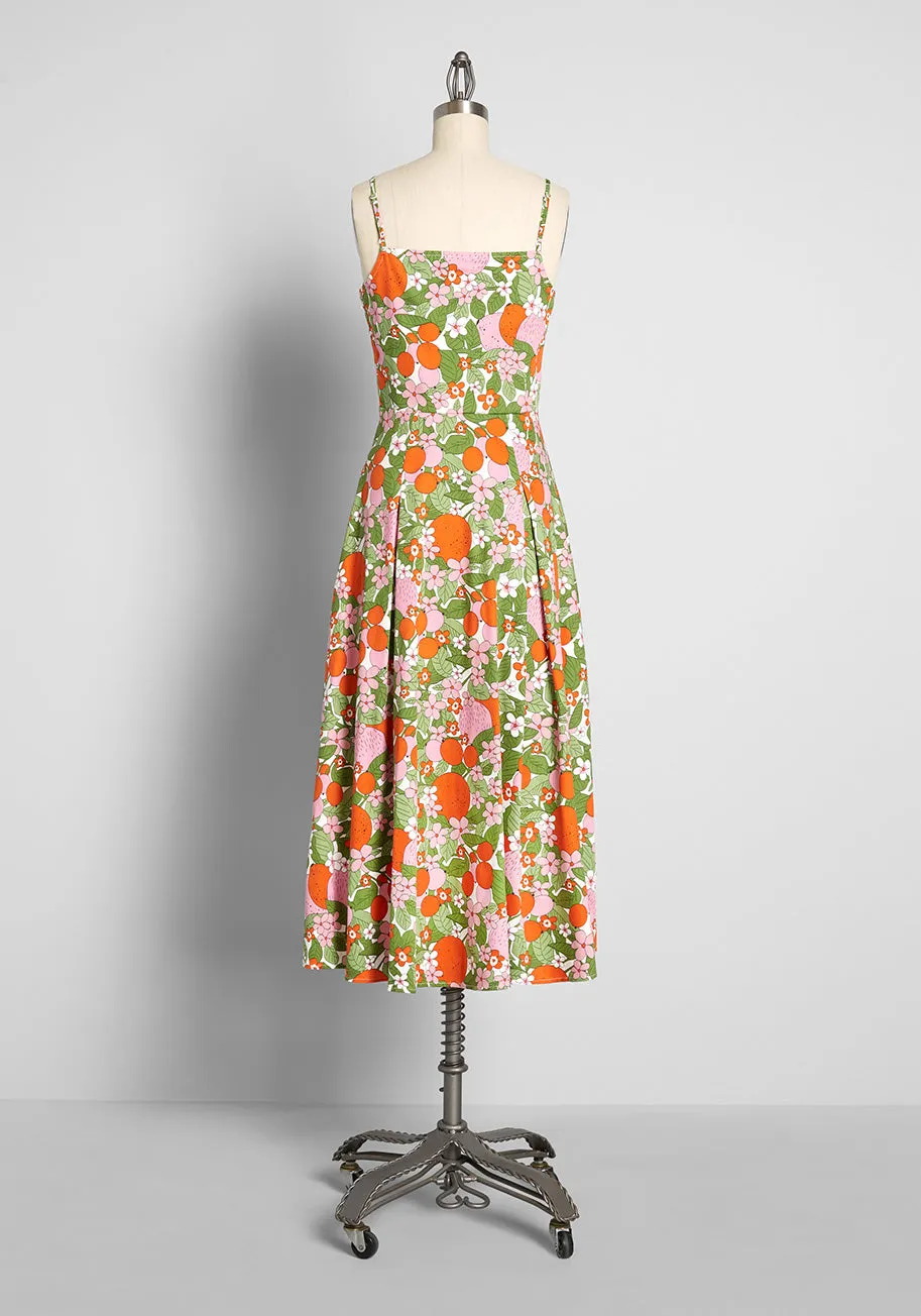 A Fruitful Summer Midi Dress