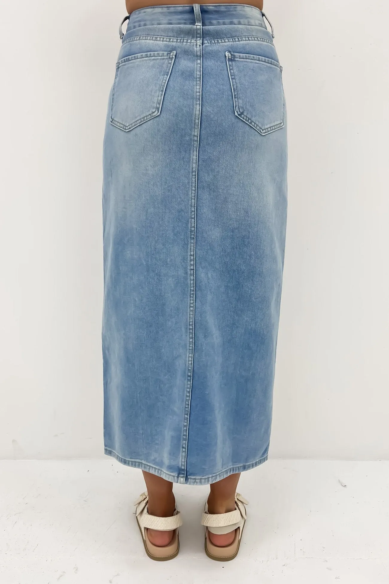 Abby Denim Midi Skirt Blue