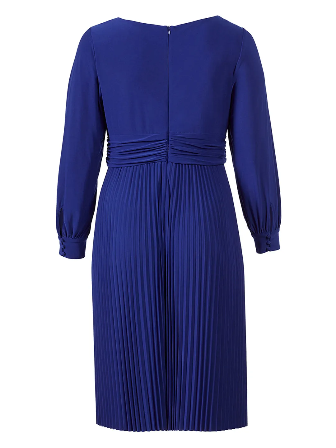 Accordian Pleat Royal Blue Dress Dress