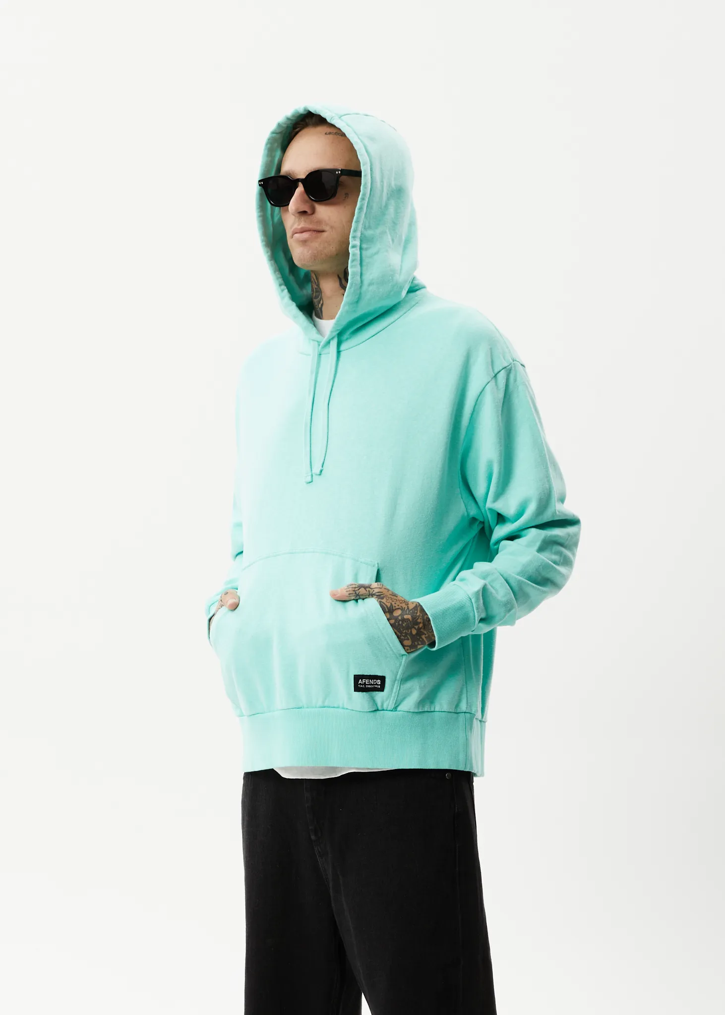 AFENDS Mens All Day - Relaxed Hoodie - Mint