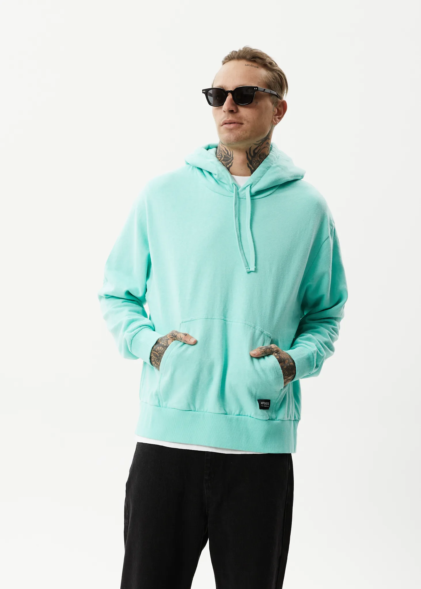 AFENDS Mens All Day - Relaxed Hoodie - Mint