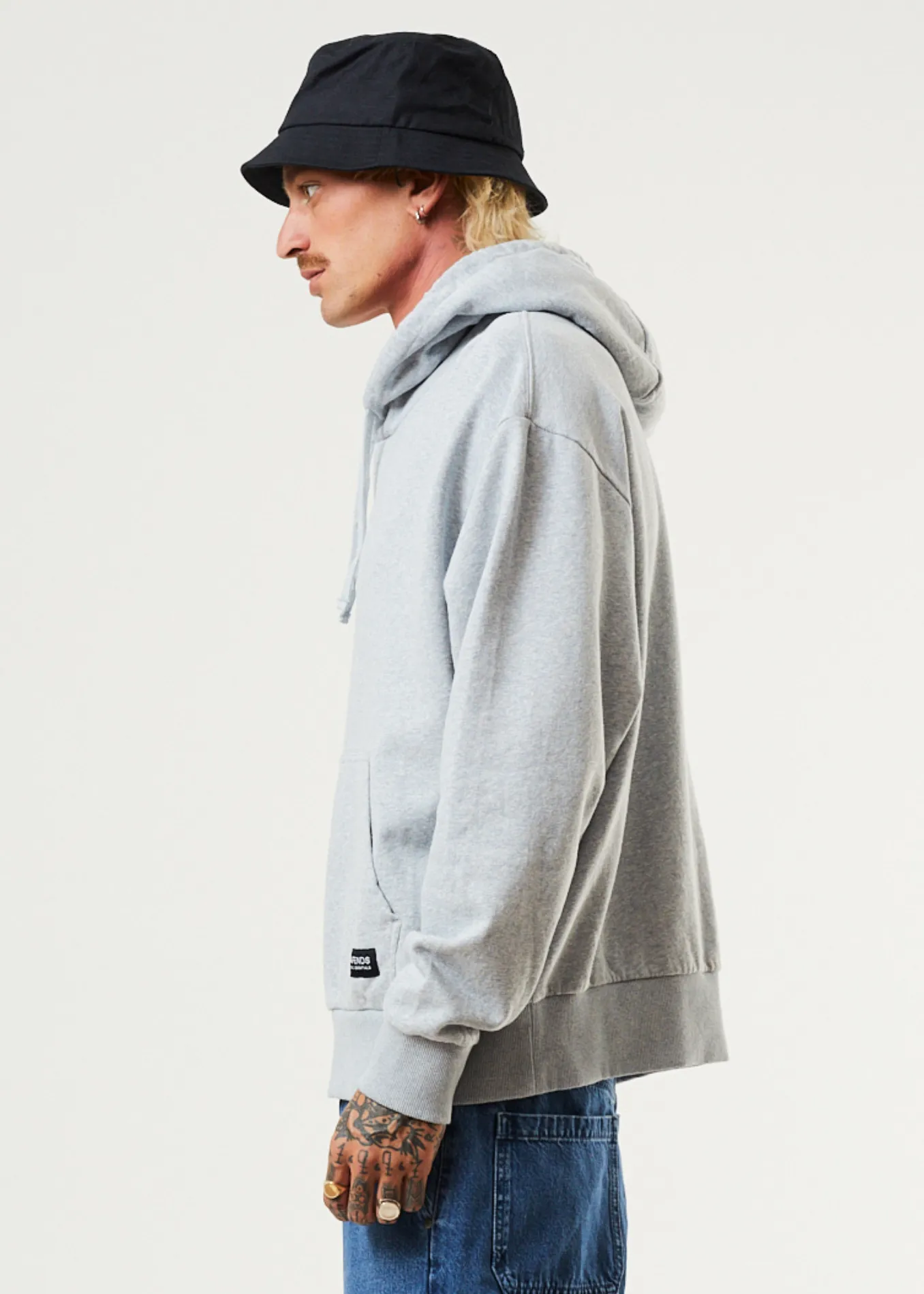 AFENDS Mens All Day - Relaxed Hoodie - Shadow Grey Marle