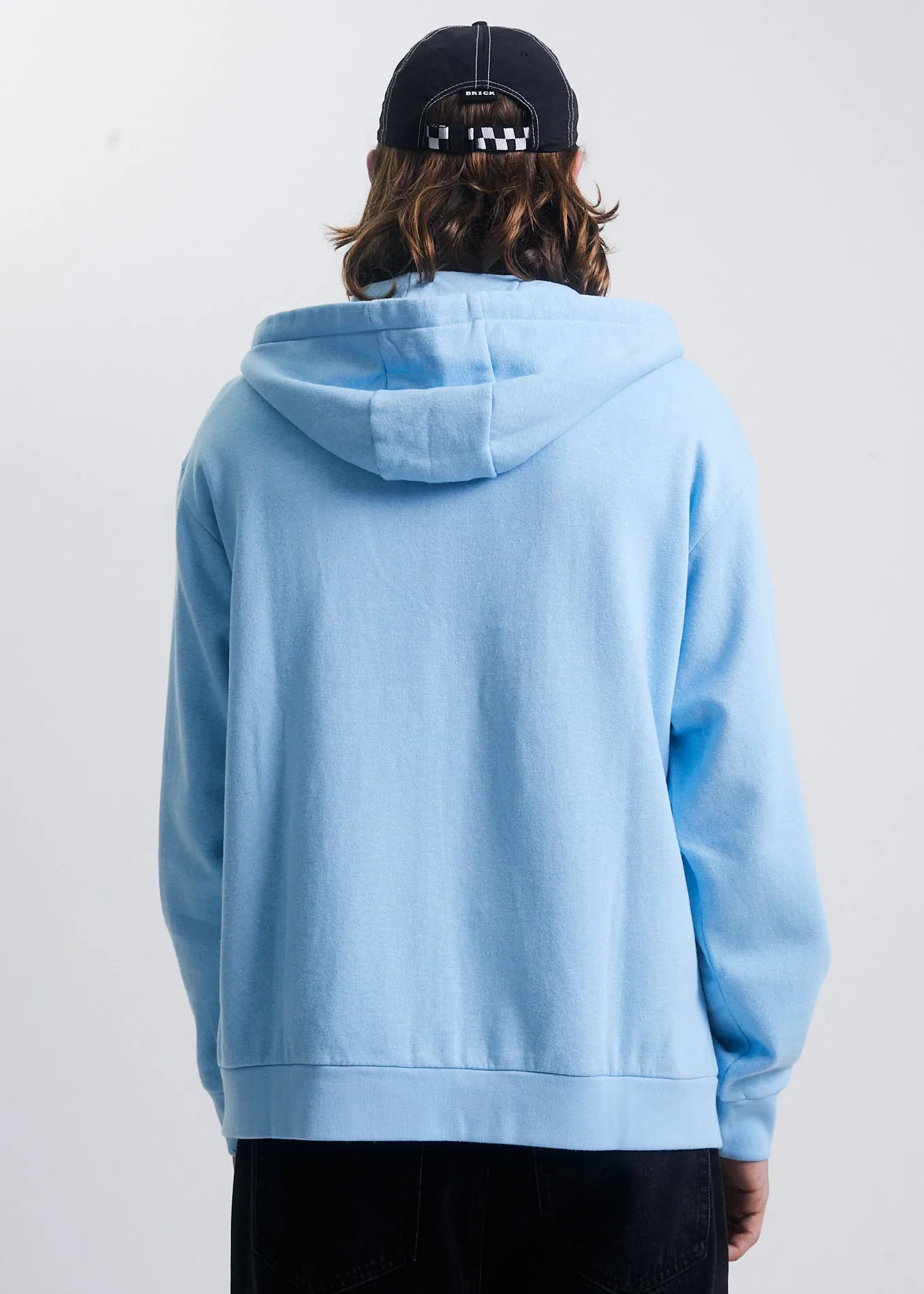 AFENDS Mens Daxon - Hemp Zip Up Hoodie - Sky Blue