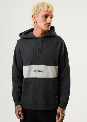 AFENDS Mens Panel - Hoodie - Black Marle