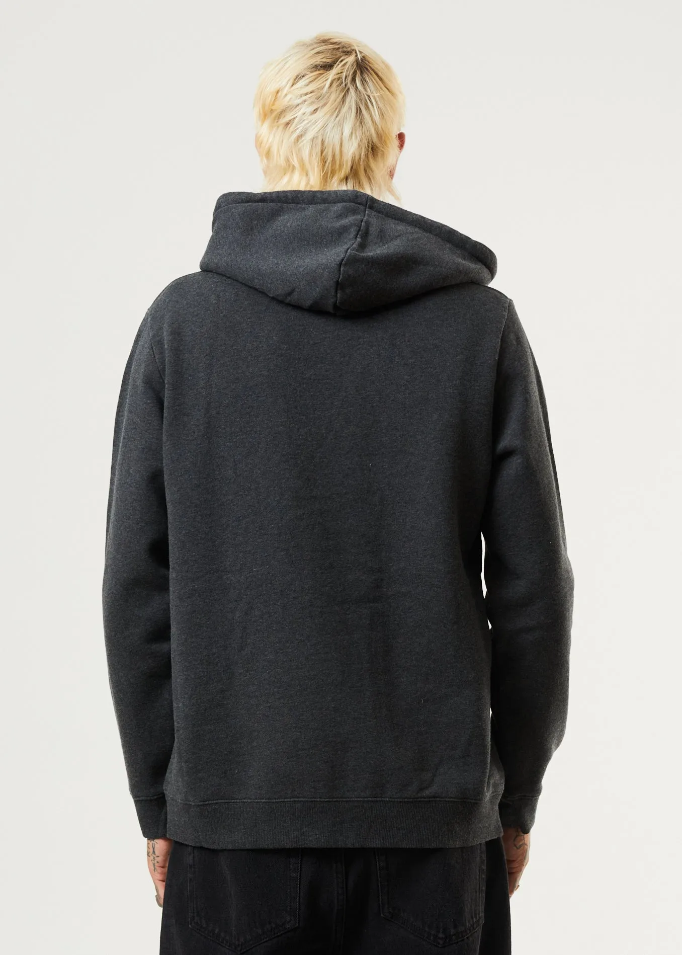 AFENDS Mens Panel - Hoodie - Black Marle