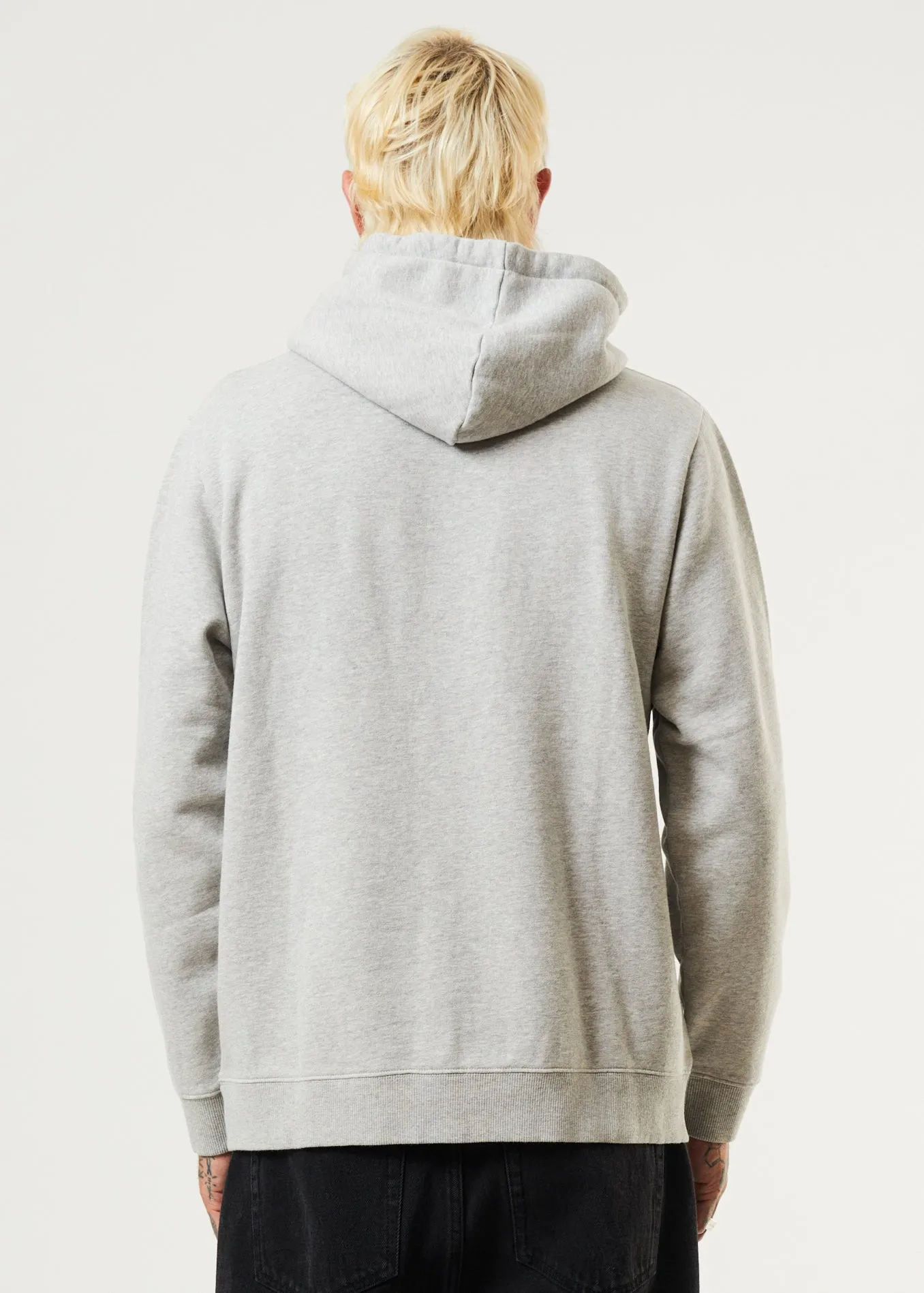 AFENDS Mens Panel - Hoodie - Grey Marle