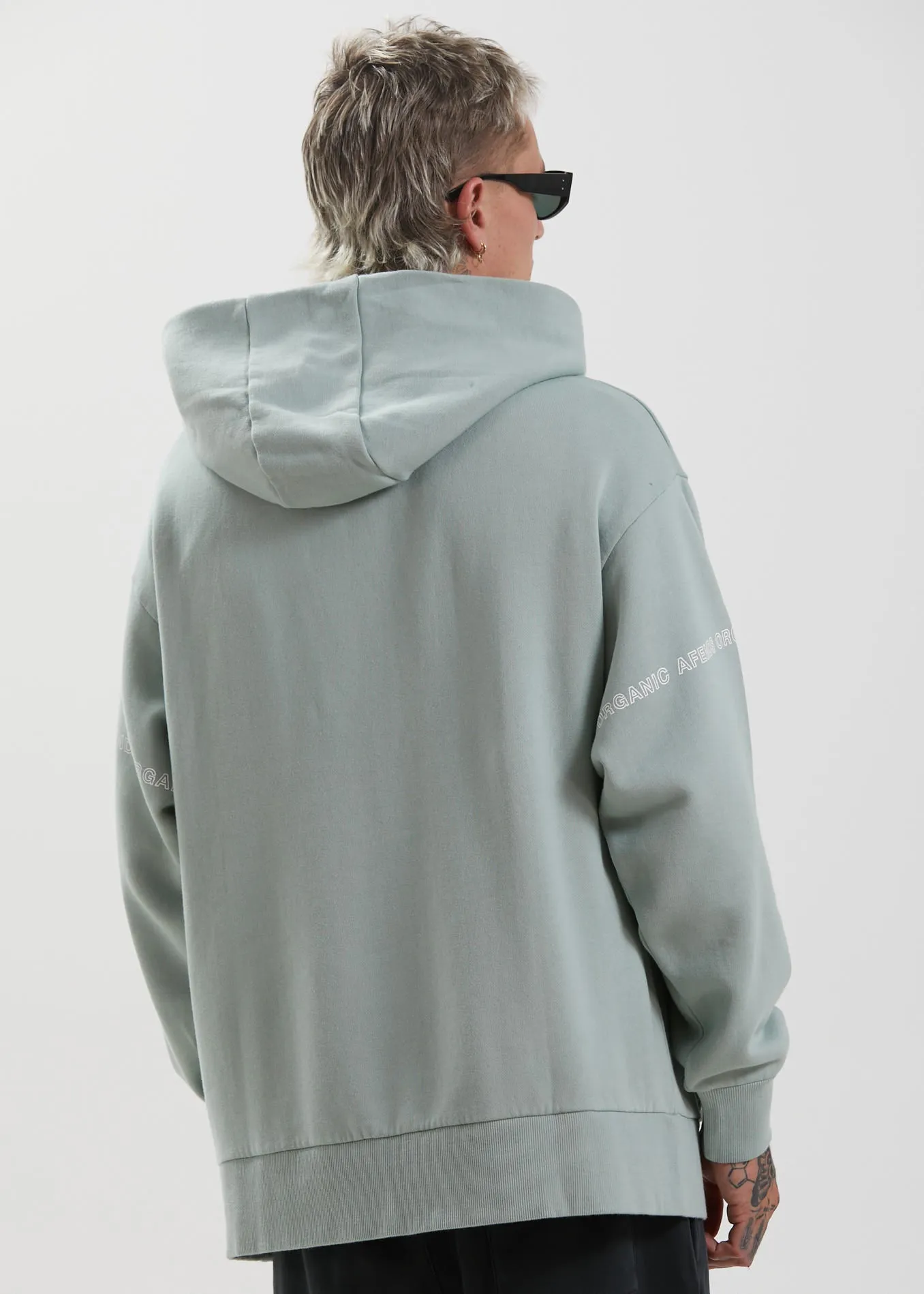 Afends Unisex Boundary - Unisex Organic Hoodie - Smoke Green