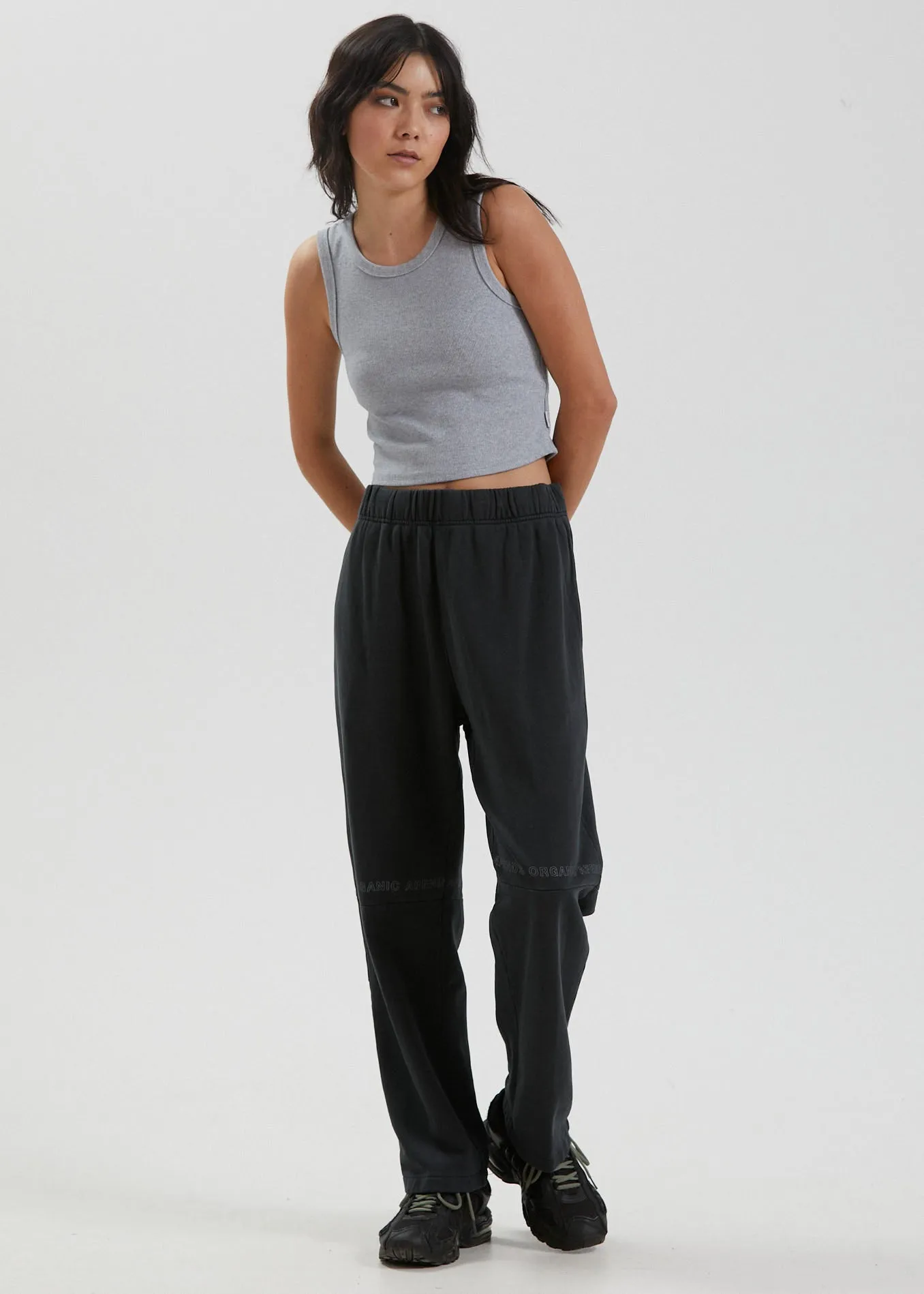 Afends Unisex Boundary - Unisex Organic Sweat Pants - Faded Black