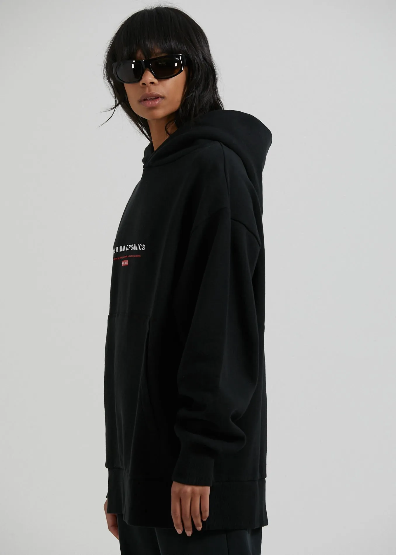 Afends Unisex Razor - Unisex Organic Oversized Hoodie - Black