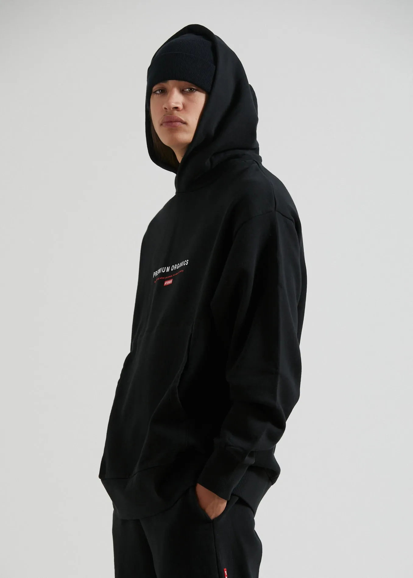 Afends Unisex Razor - Unisex Organic Oversized Hoodie - Black