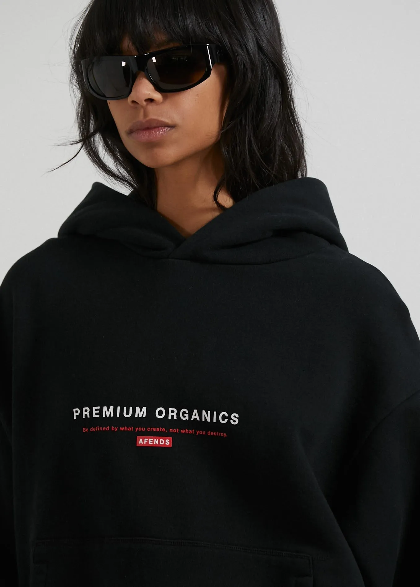 Afends Unisex Razor - Unisex Organic Oversized Hoodie - Black