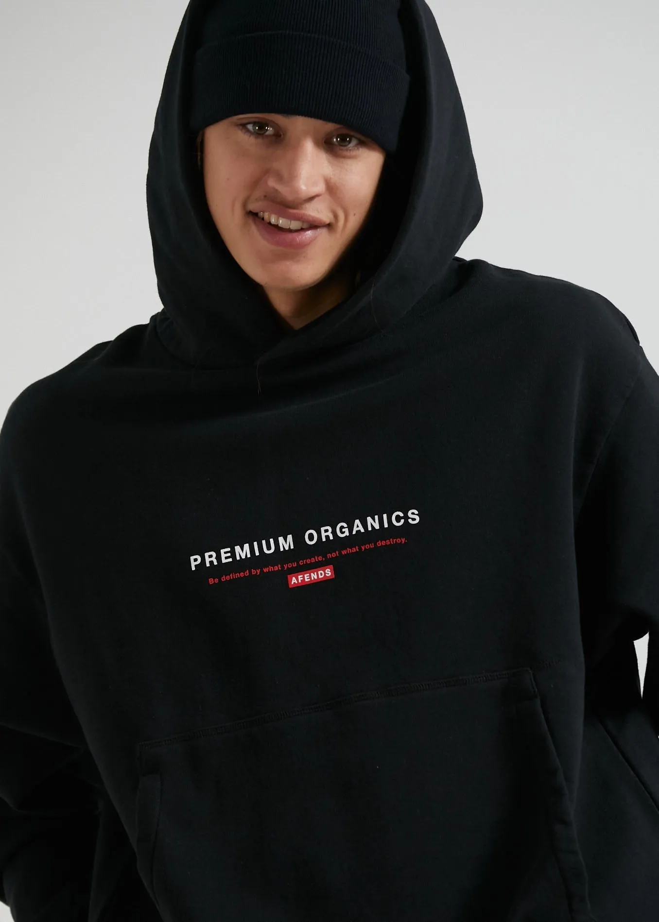 Afends Unisex Razor - Unisex Organic Oversized Hoodie - Black