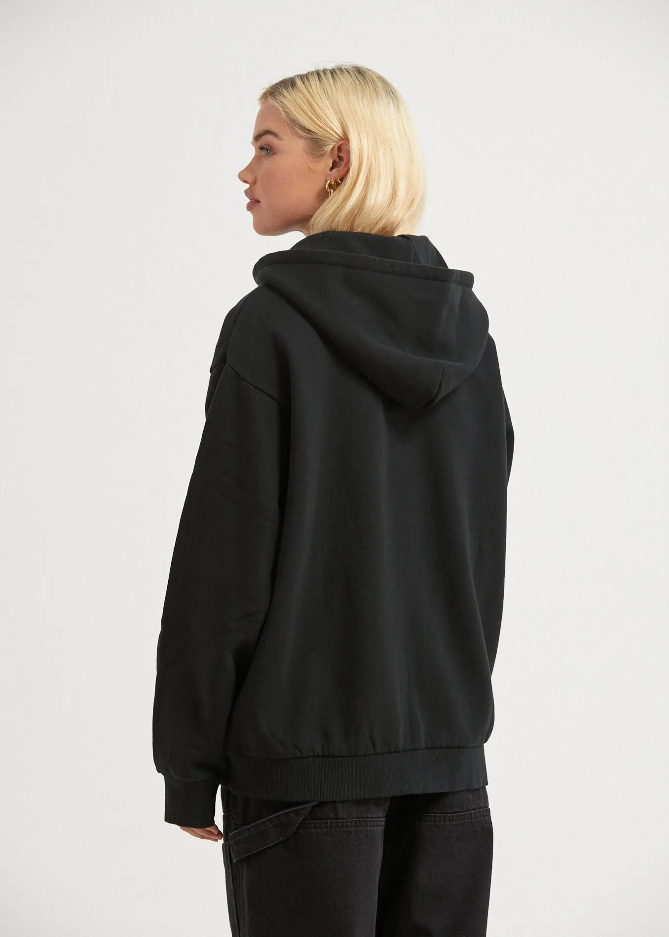 Afends Unisex Solitude - Unisex Organic Zip Up Hoodie - Black