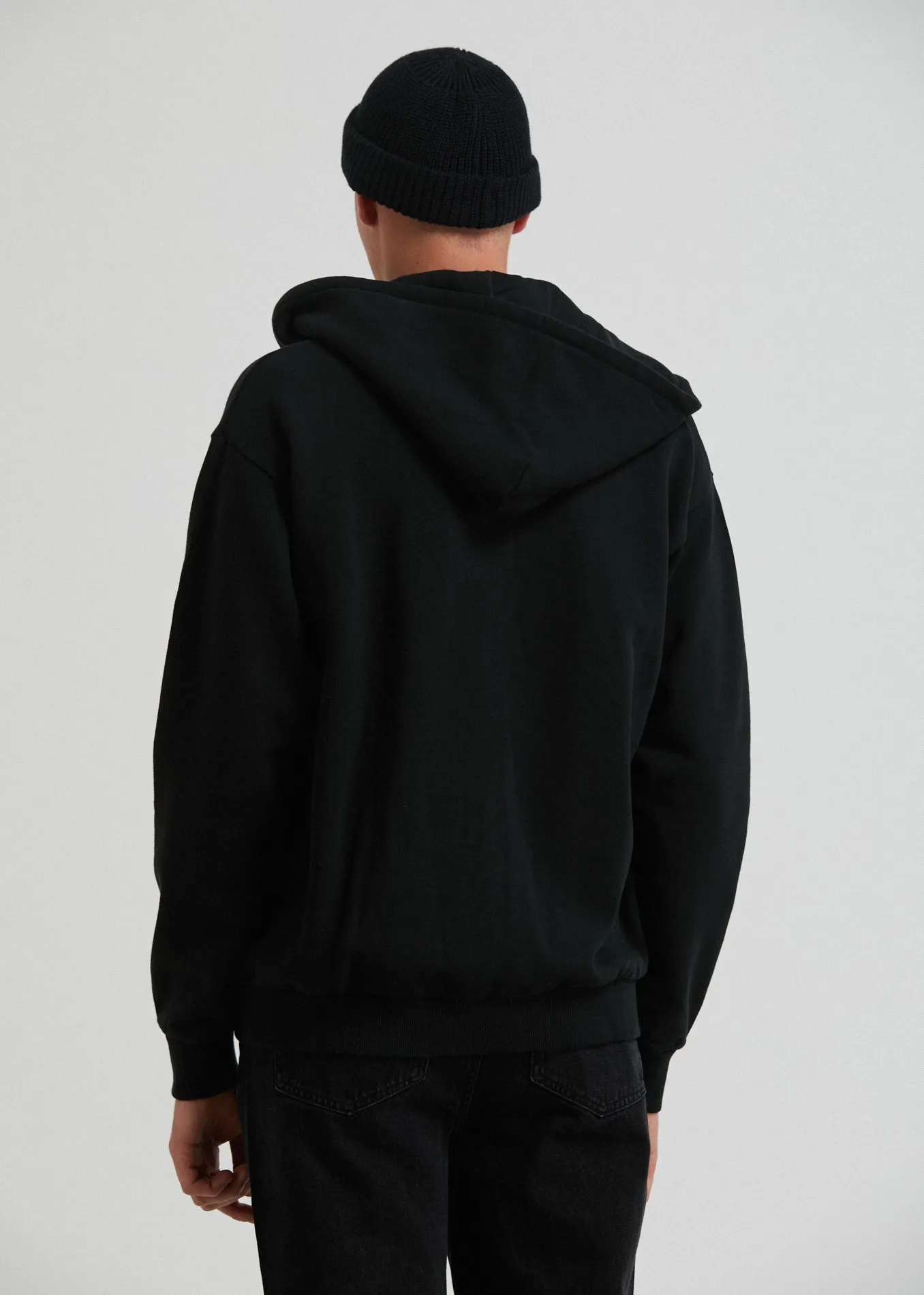 Afends Unisex Solitude - Unisex Organic Zip Up Hoodie - Black