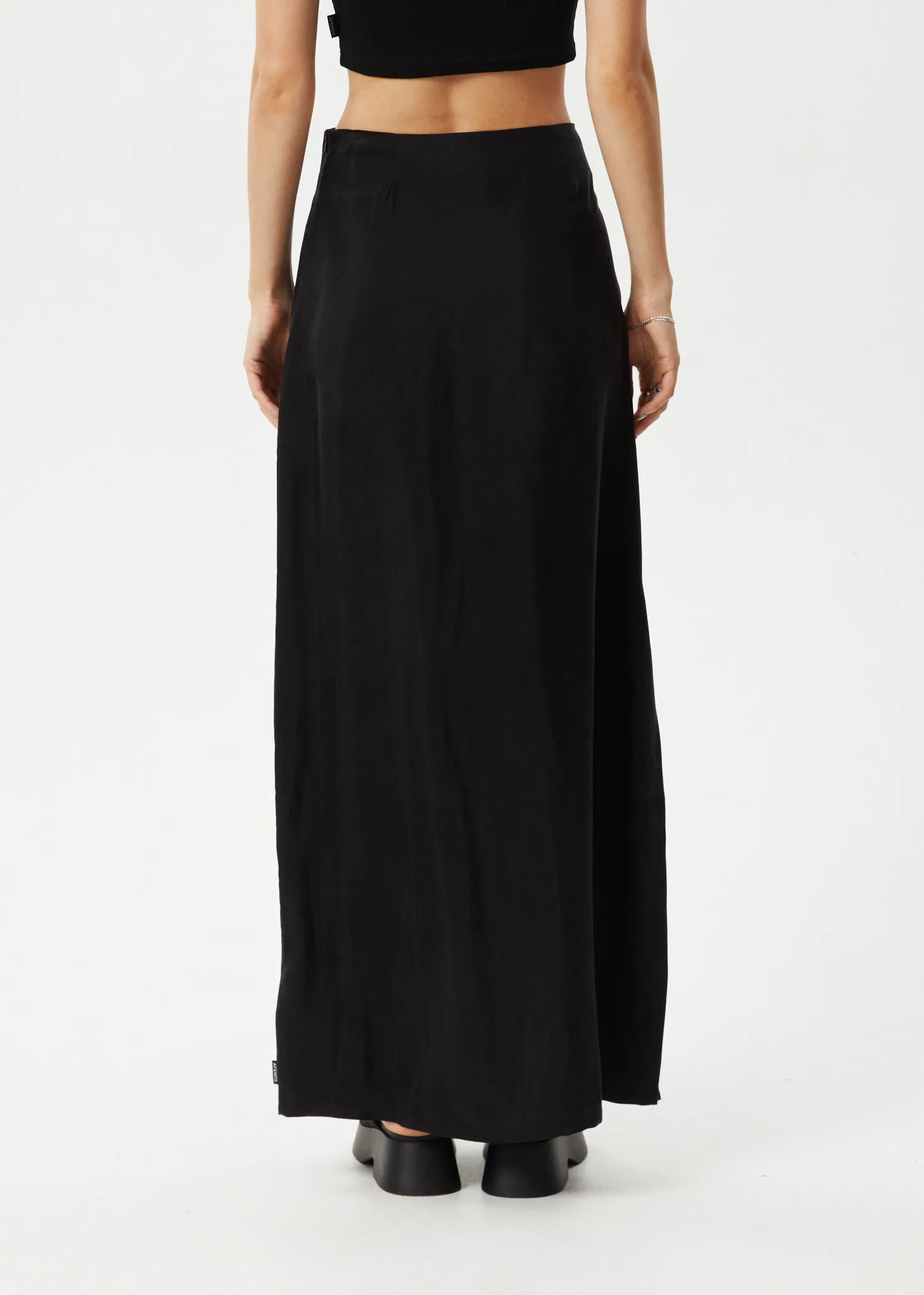 AFENDS Womens Grace - Cupro Maxi Skirt - Black