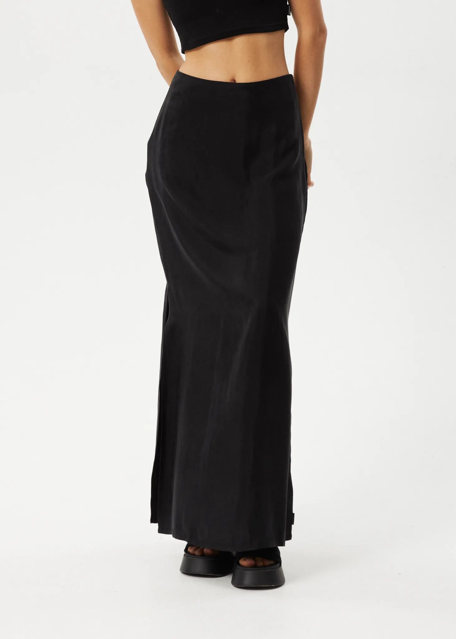 AFENDS Womens Grace - Cupro Maxi Skirt - Black