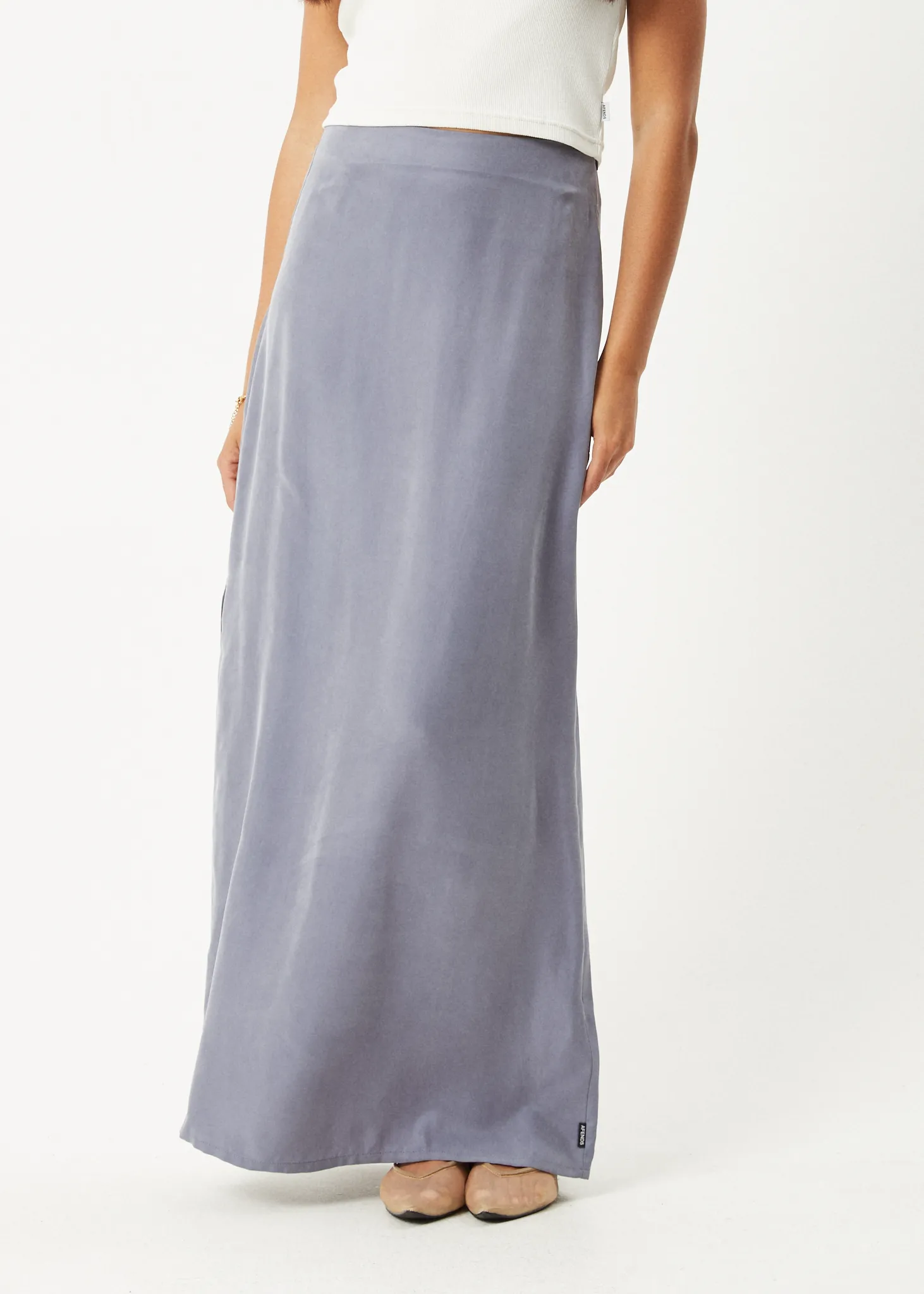 AFENDS Womens Grace - Cupro Maxi Skirt - Marlin