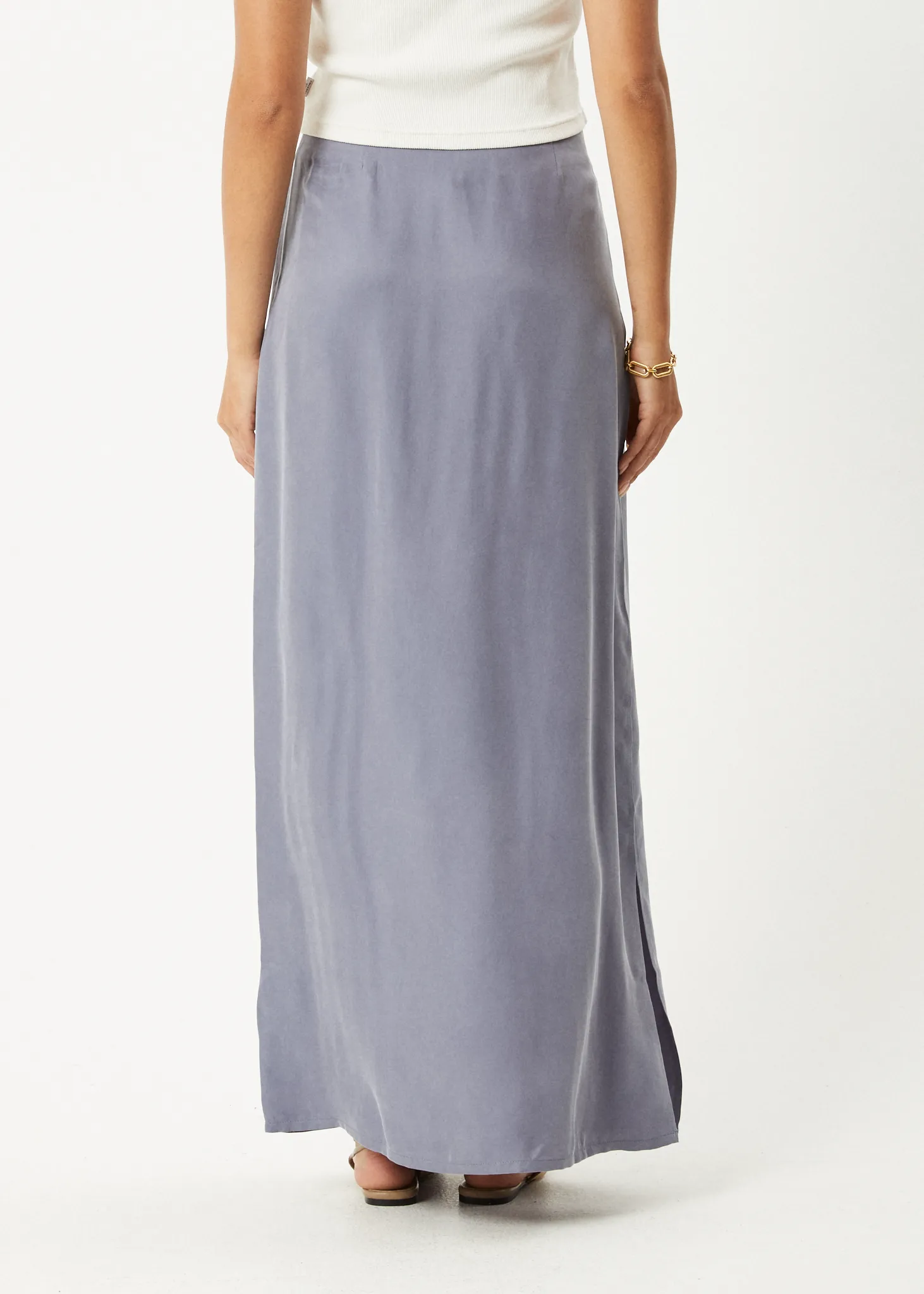 AFENDS Womens Grace - Cupro Maxi Skirt - Marlin