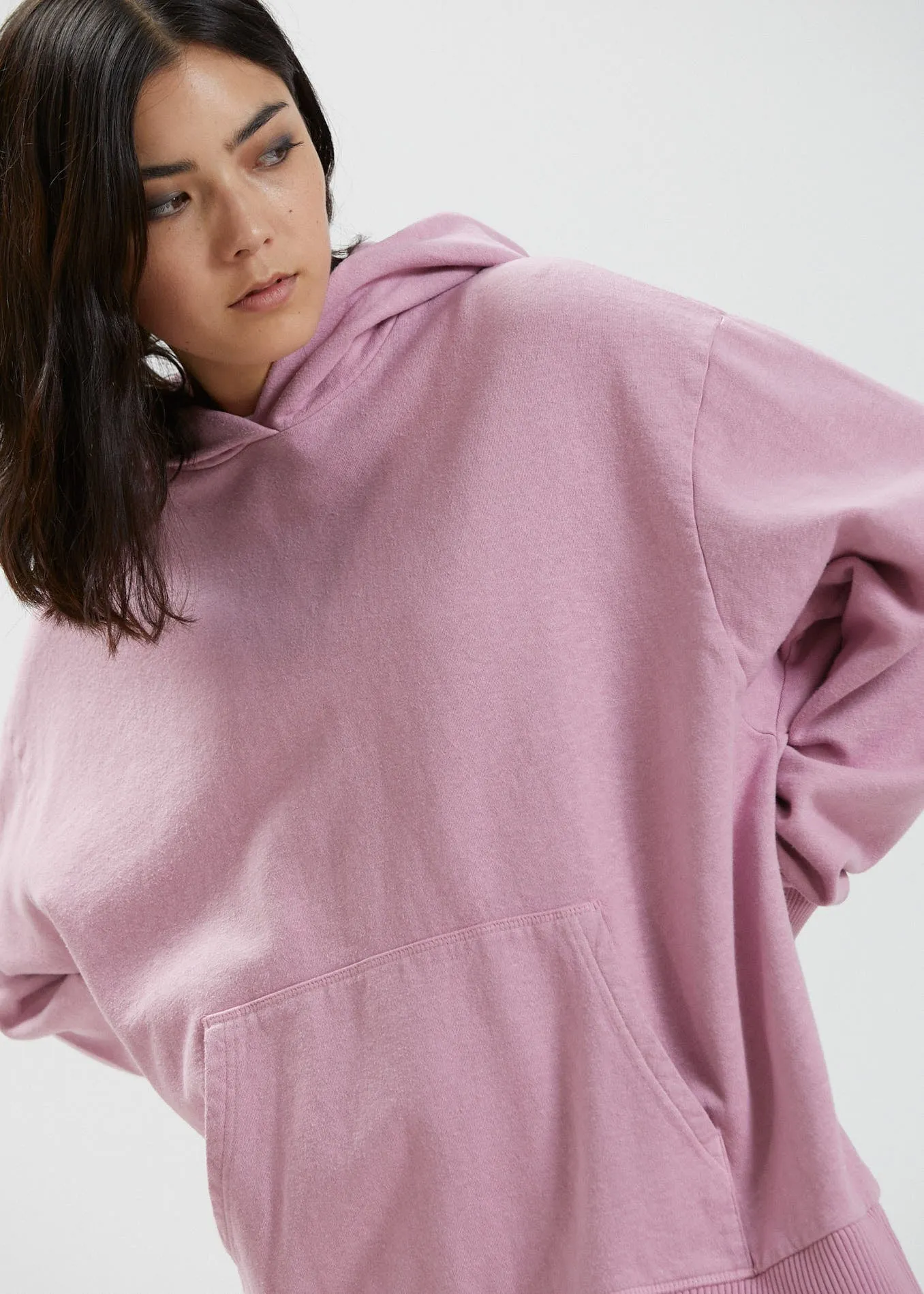 Afends Womens Remi - Hemp Oversized Hoodie - Smokey Pink