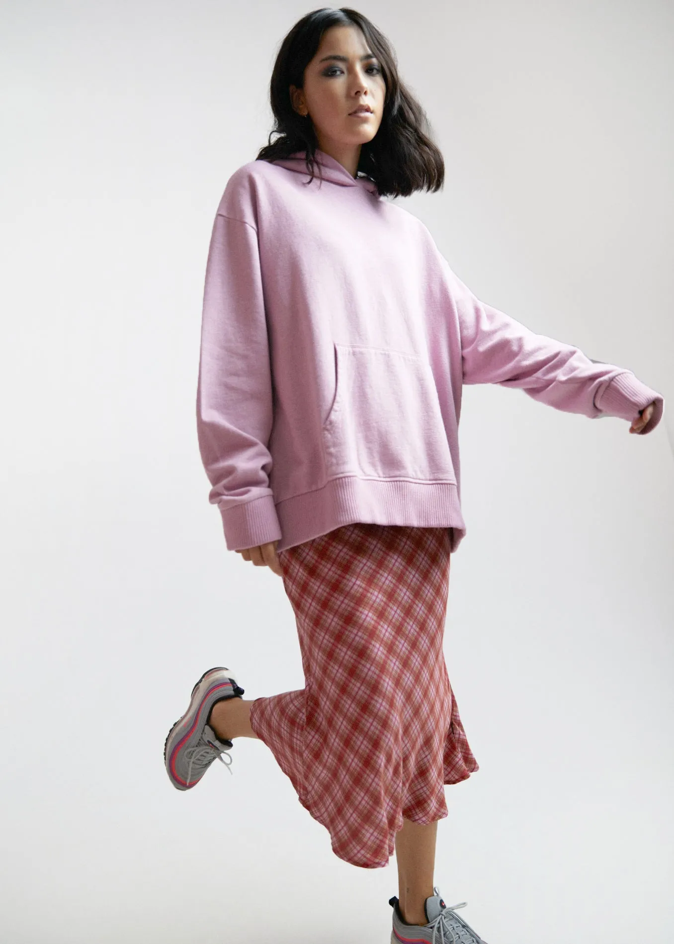 Afends Womens Remi - Hemp Oversized Hoodie - Smokey Pink