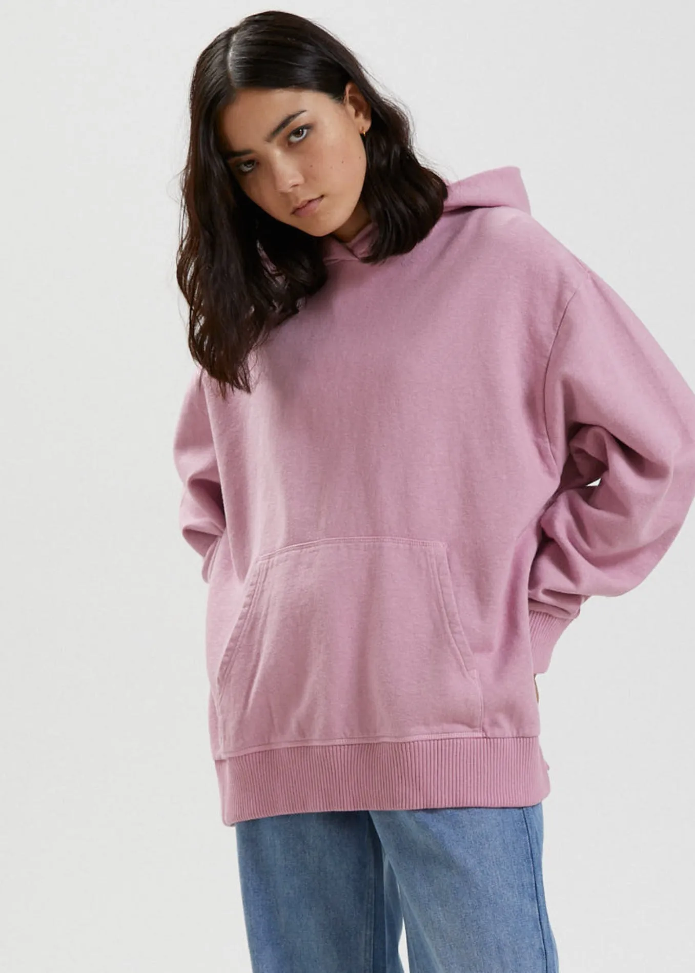 Afends Womens Remi - Hemp Oversized Hoodie - Smokey Pink