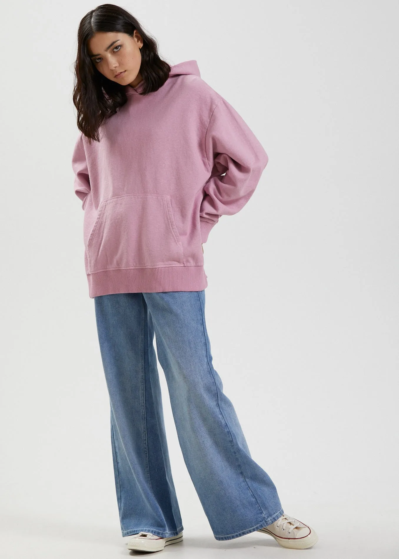 Afends Womens Remi - Hemp Oversized Hoodie - Smokey Pink