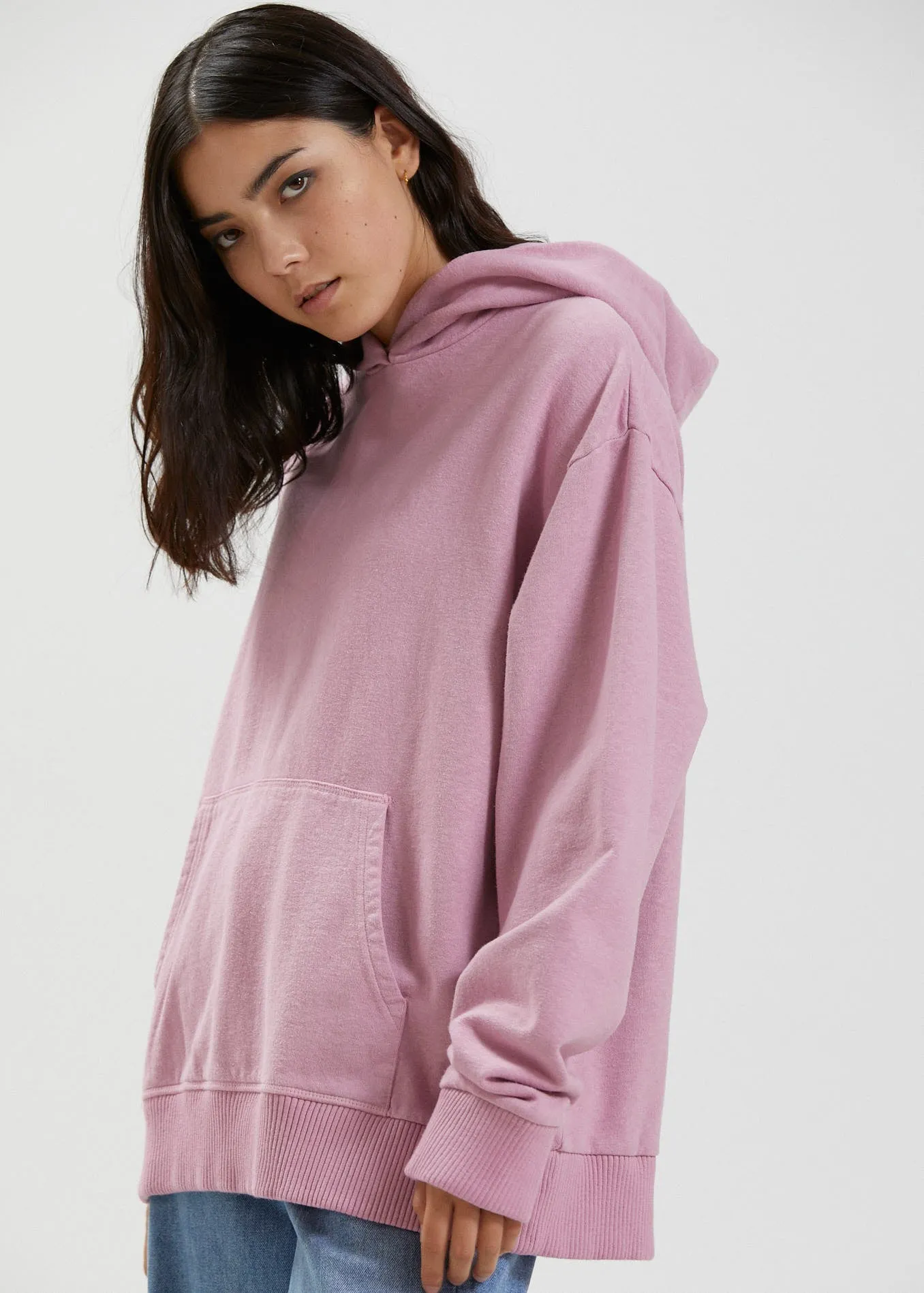 Afends Womens Remi - Hemp Oversized Hoodie - Smokey Pink