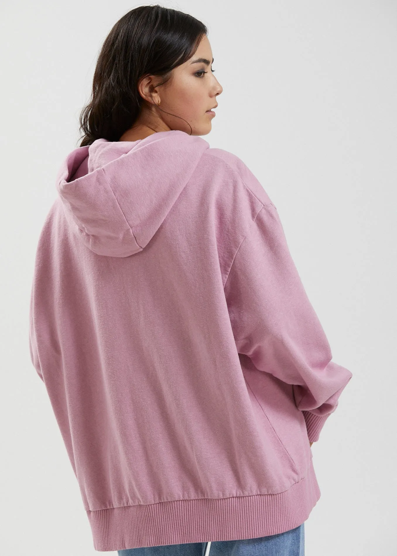 Afends Womens Remi - Hemp Oversized Hoodie - Smokey Pink