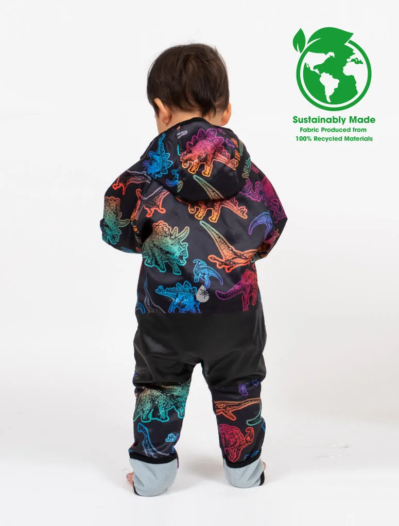 All-Weather Fleece Onesie - Neon Dino