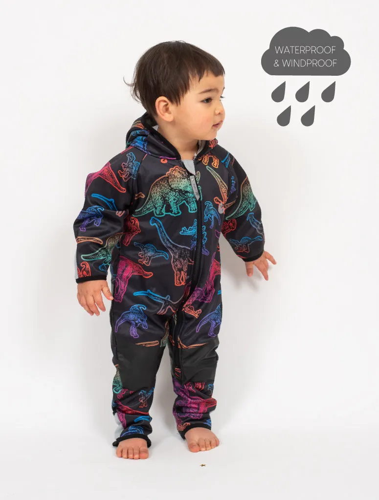 All-Weather Fleece Onesie - Neon Dino