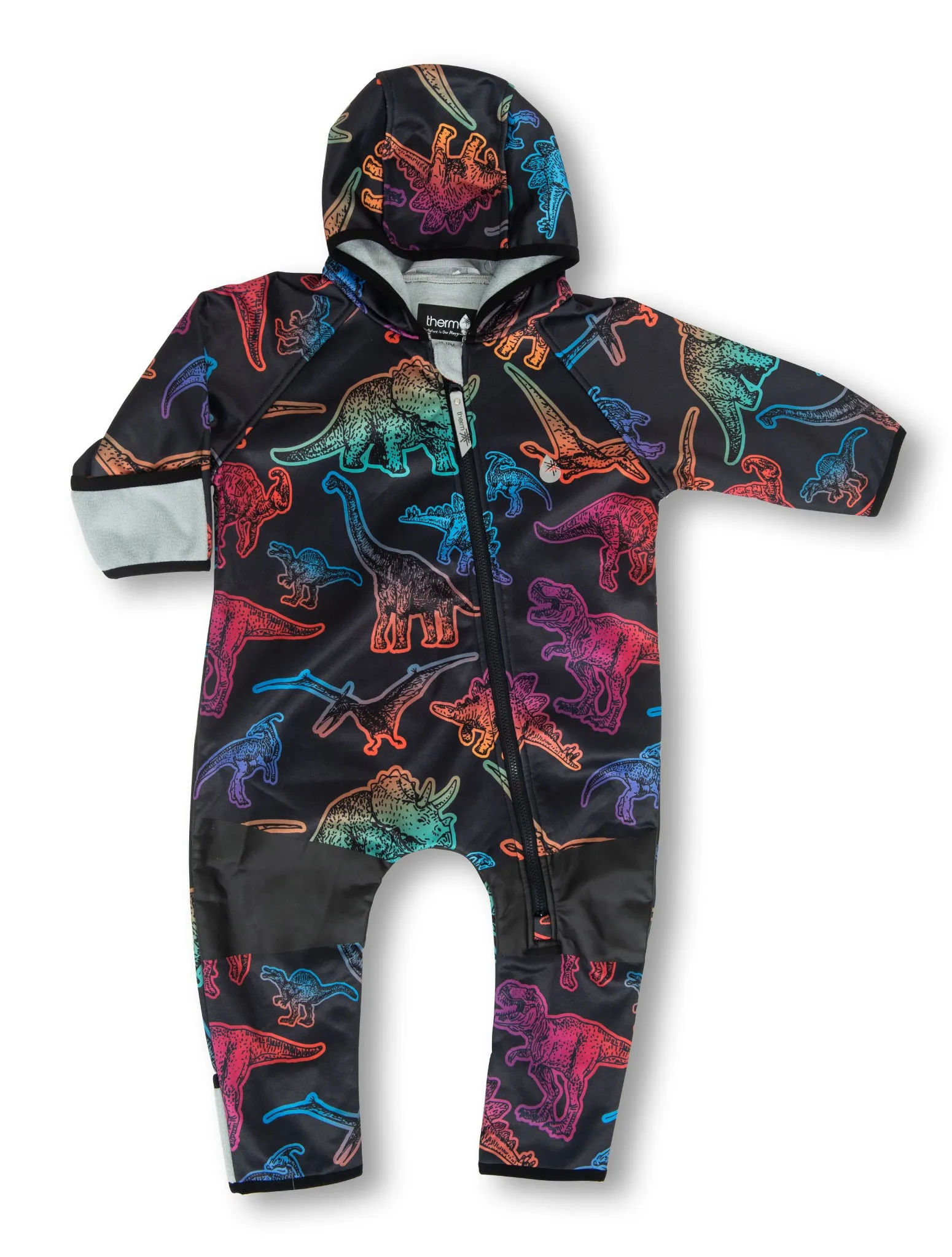 All-Weather Fleece Onesie - Neon Dino