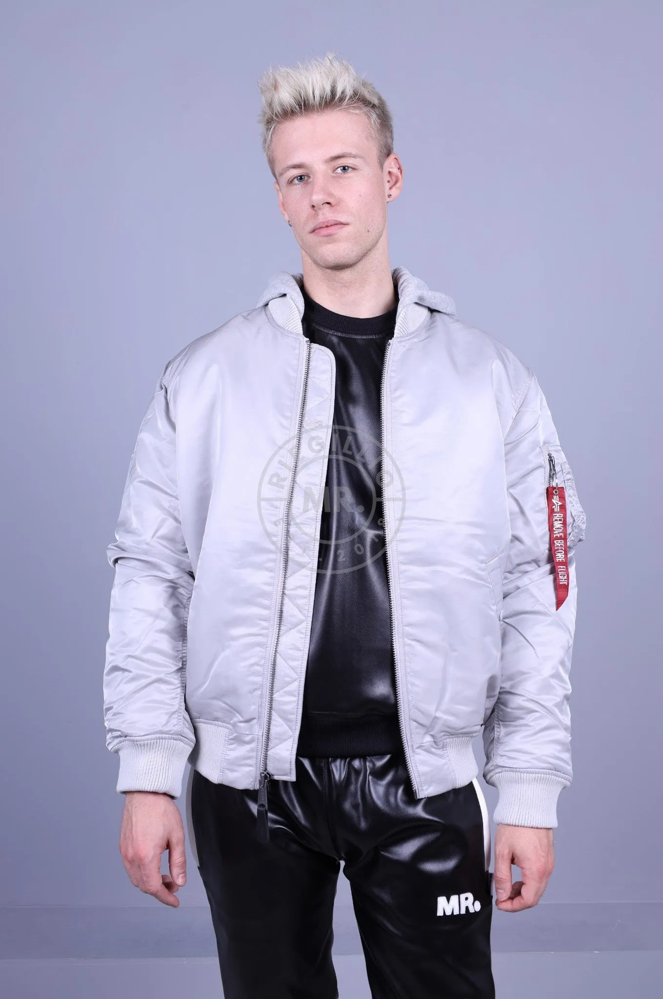 Alpha Industries MA-1 ZH Back EMB Jacket - Pastel Grey