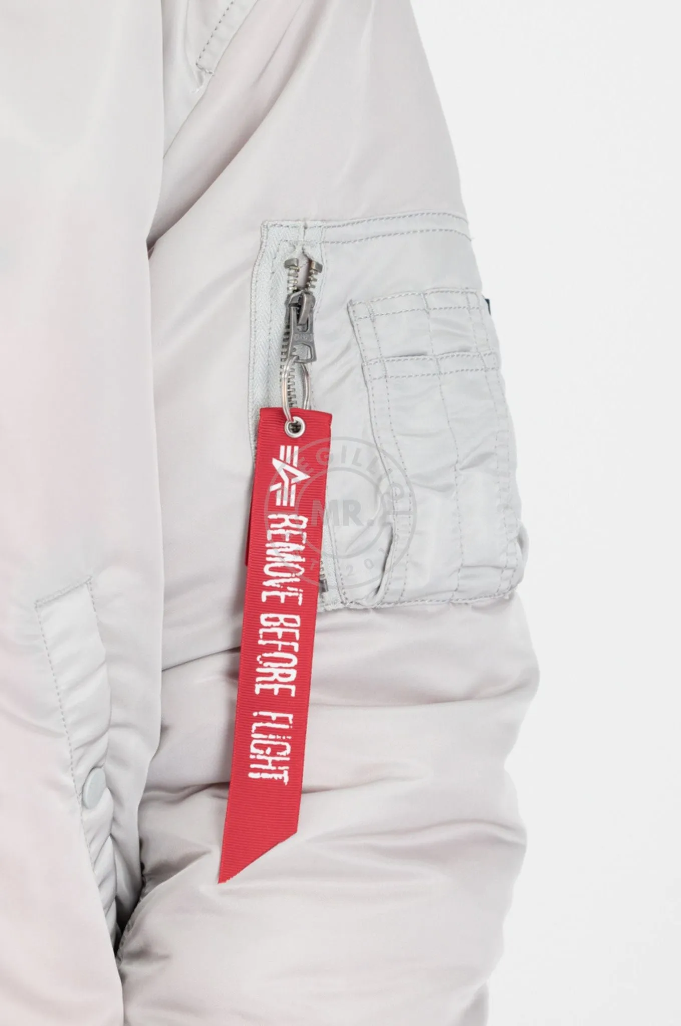 Alpha Industries MA-1 ZH Back EMB Jacket - Pastel Grey