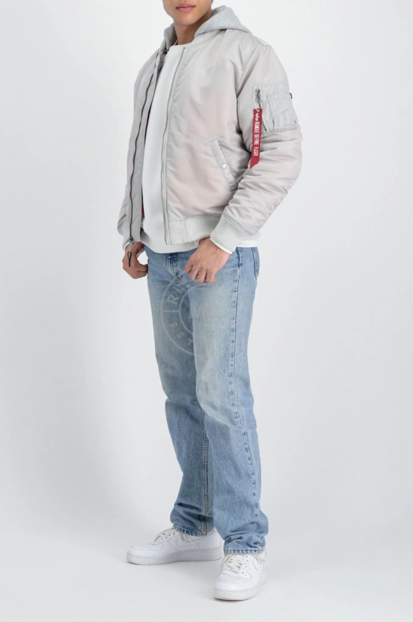 Alpha Industries MA-1 ZH Back EMB Jacket - Pastel Grey