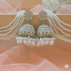 Amara Sahara Pearl Jhumkas