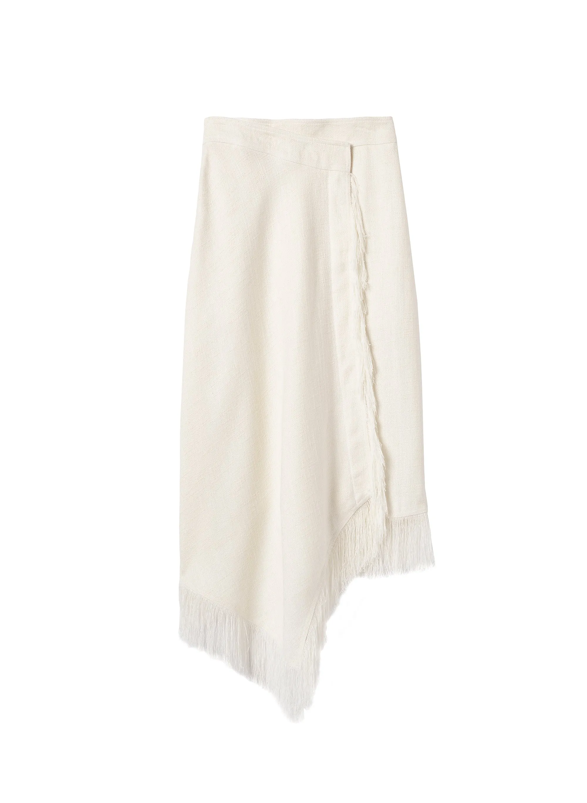 Amelie Fringe Wrap Midi Skirt