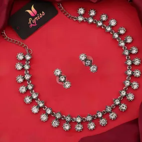 American Diamond Silver Plated White Jewellery Set