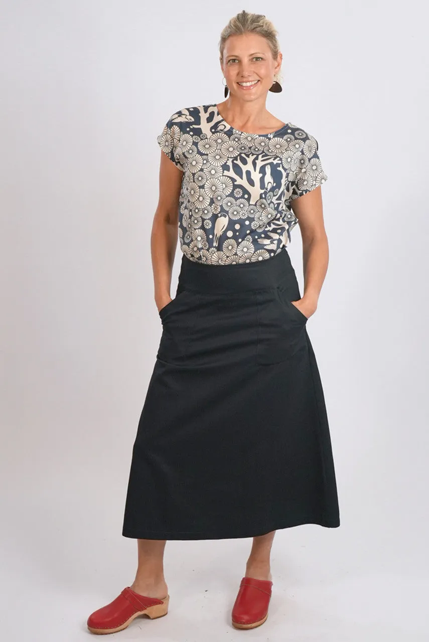 Amy Skirt Midi Ink Navy