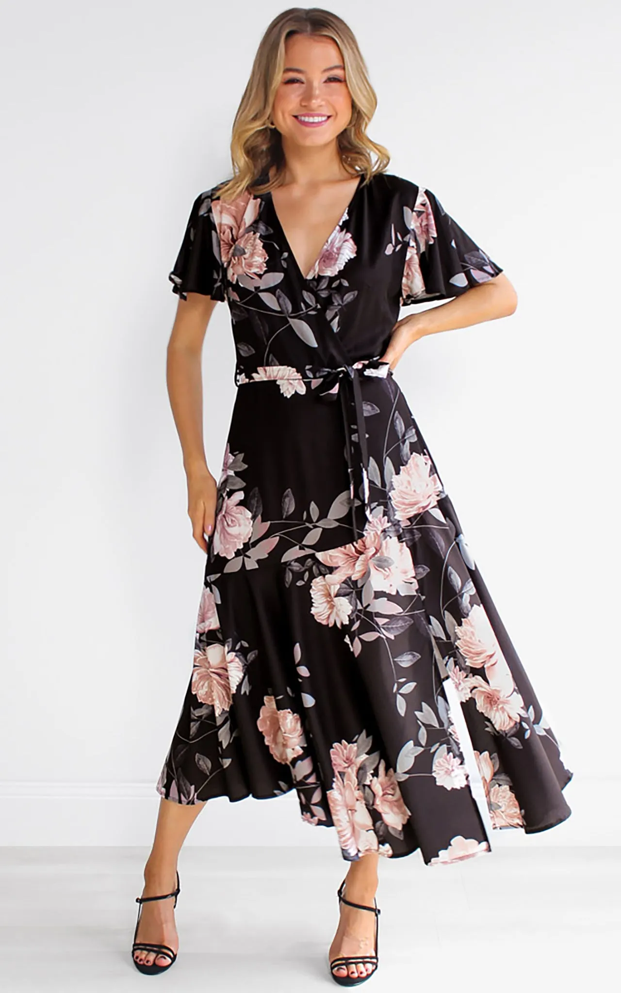 Annalise Dress - Black Floral