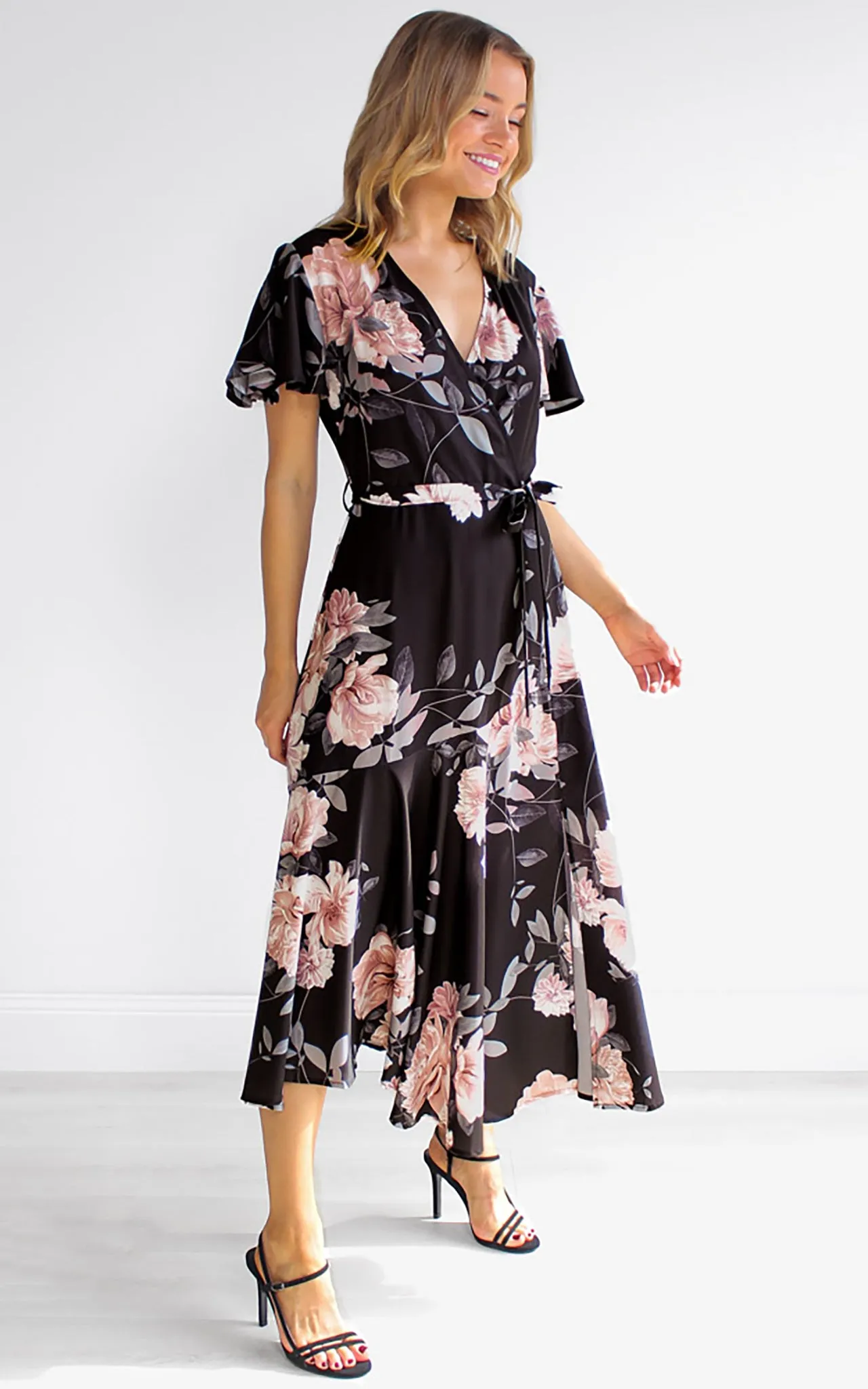 Annalise Dress - Black Floral