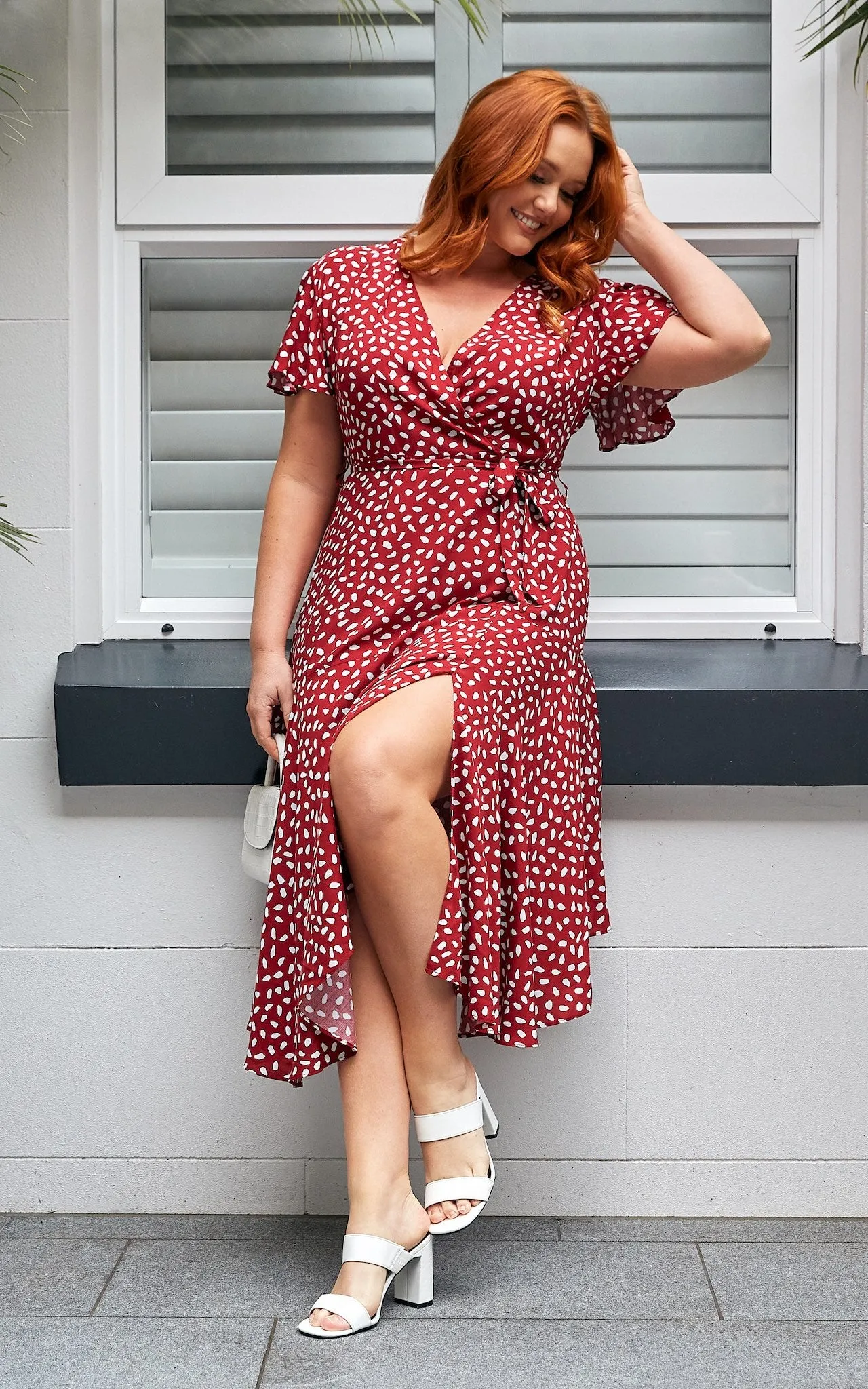 Annalise Dress - Burgundy Spots