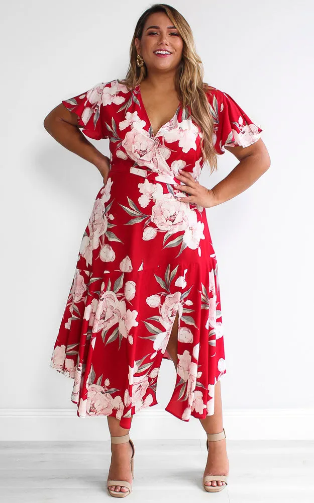 Annalise Dress - Red Floral