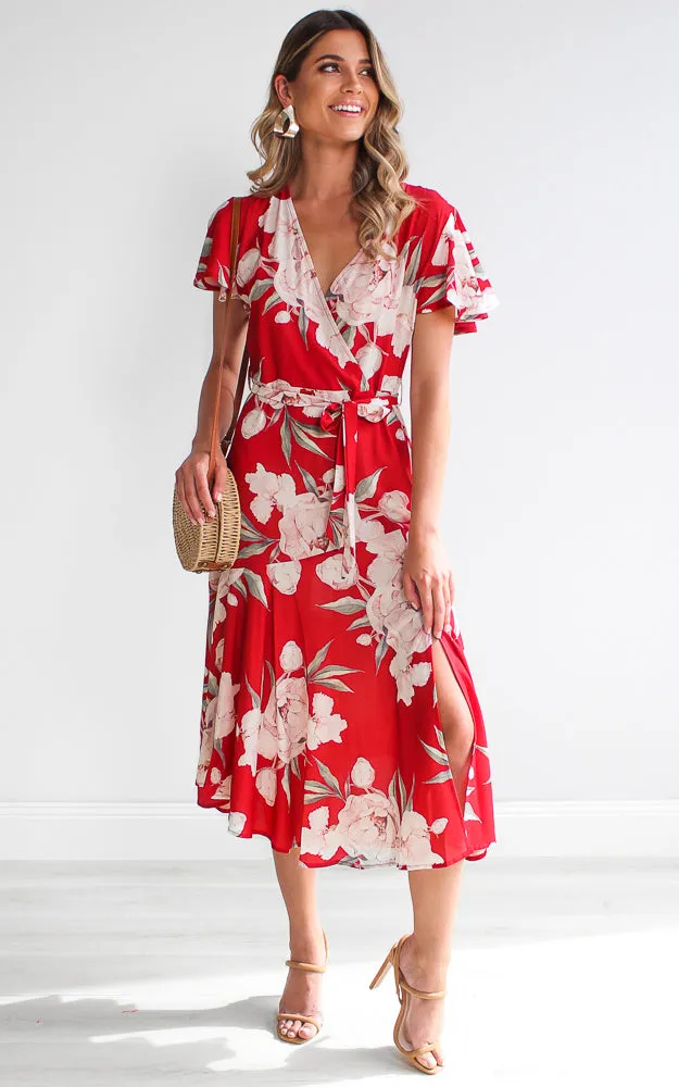 Annalise Dress - Red Floral