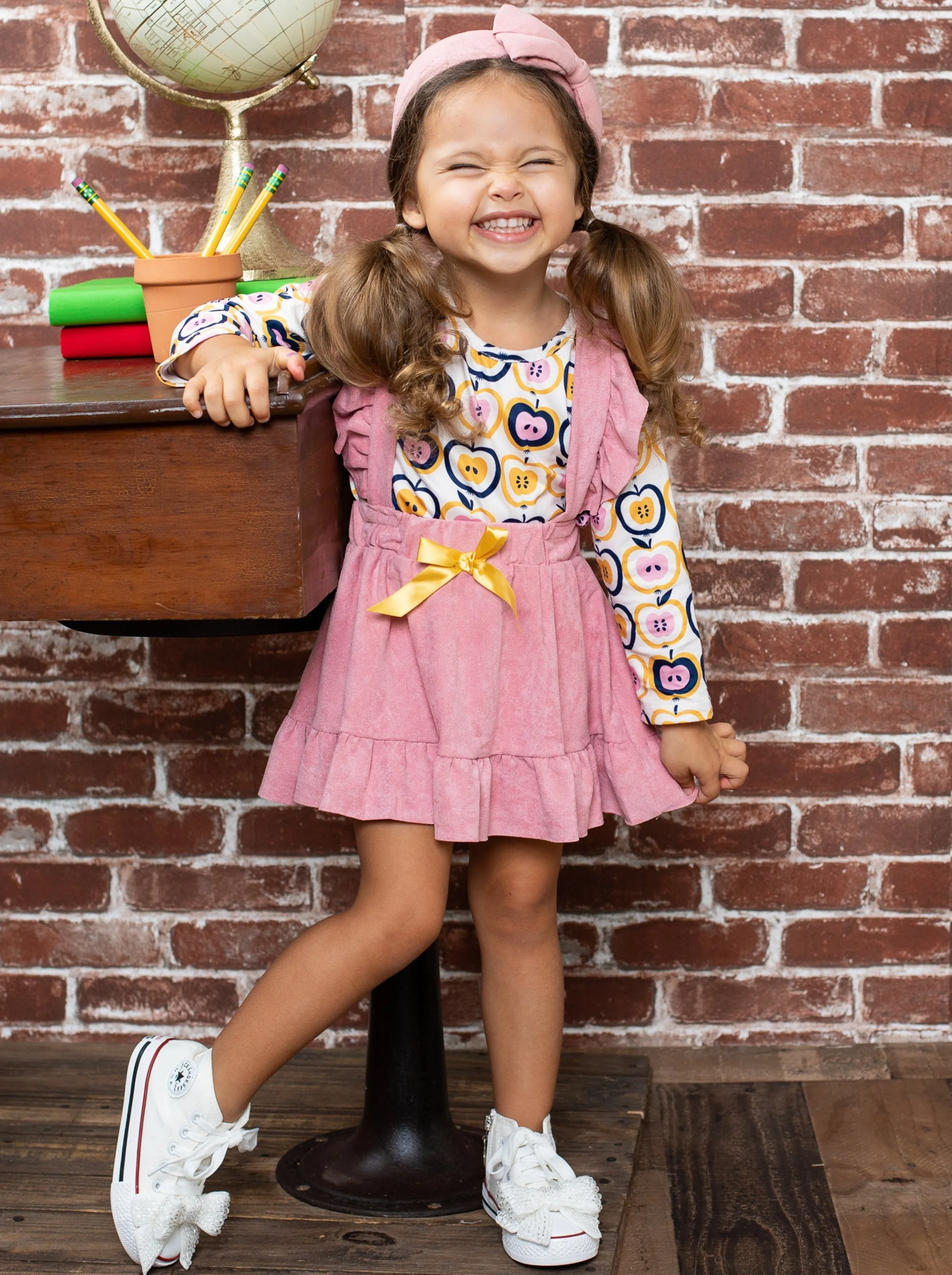 Apple Core Cutie Overall Skirt Set